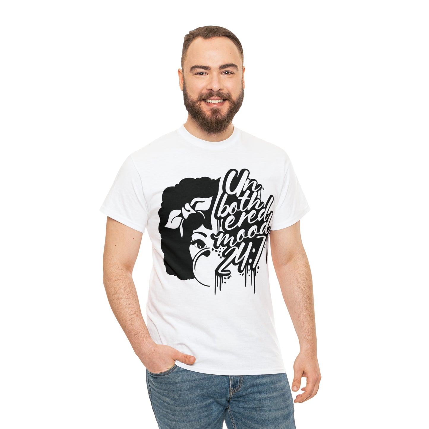 Unbothered (Vinyl Cut-1 color) Unisex Heavy Cotton Tee