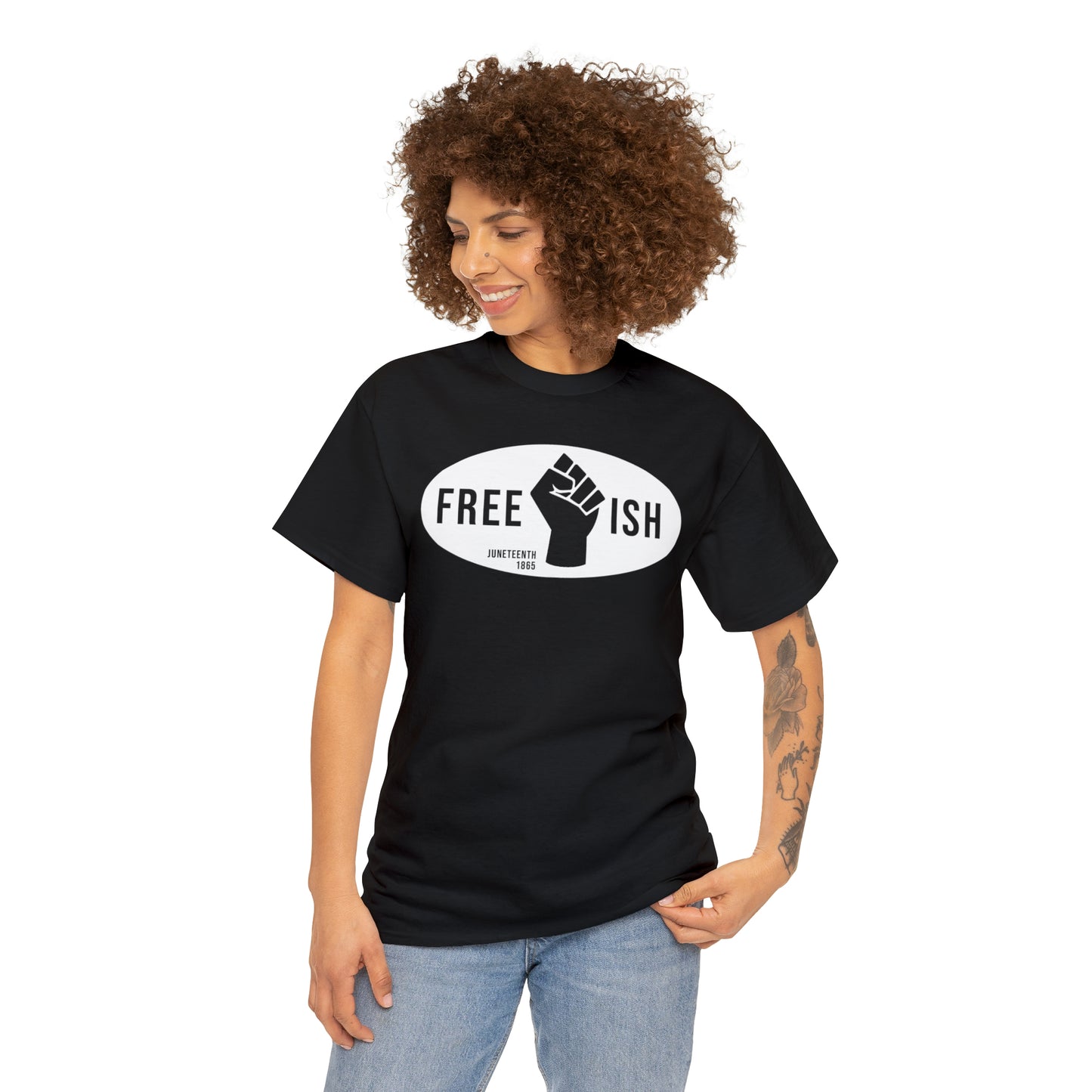 Free-Ish (Vinyl Cut-1 color) Unisex Heavy Cotton Tee