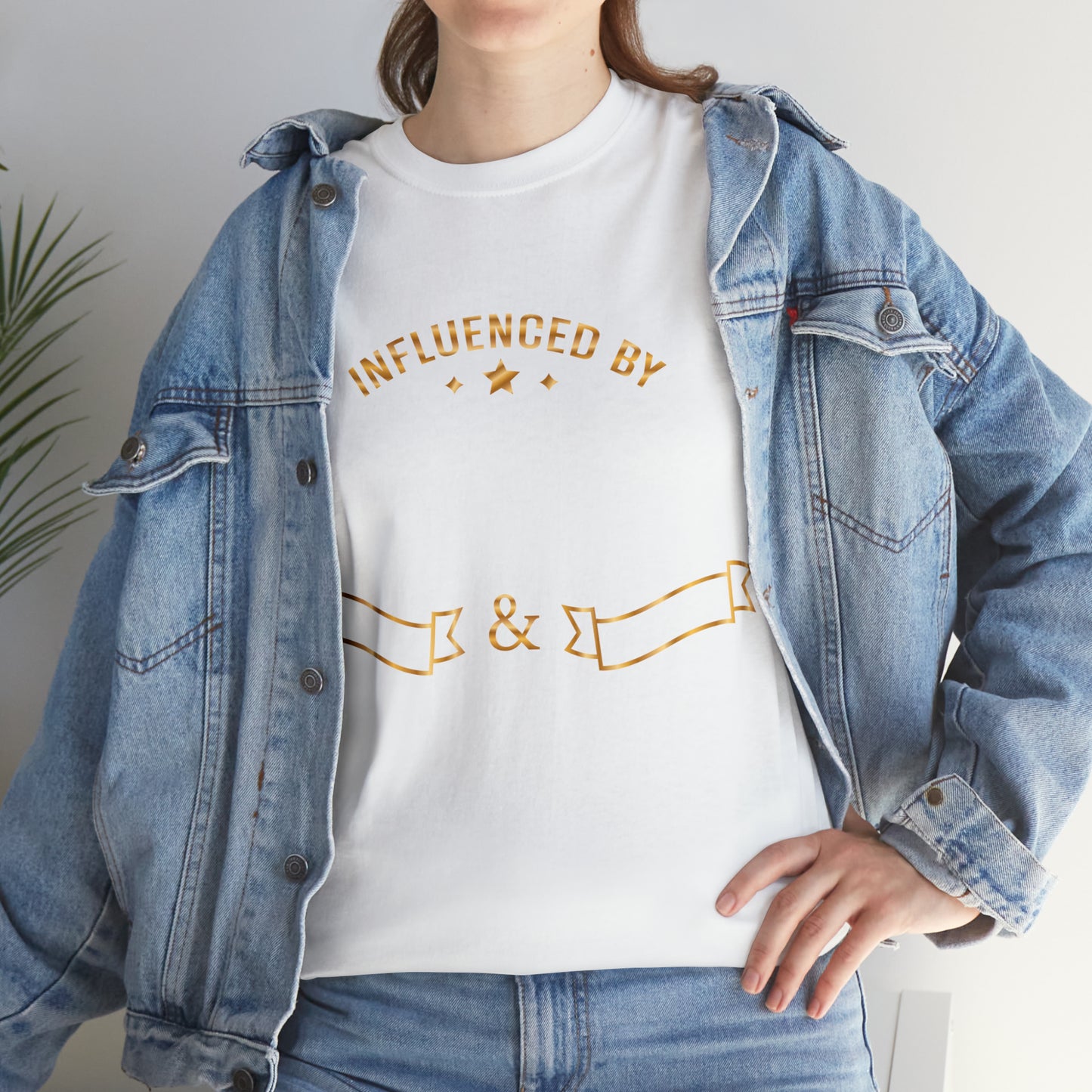 Influenced (Deluxe Gold/ Color Vinyl Cut-2 colors) Unisex Heavy Cotton Tee