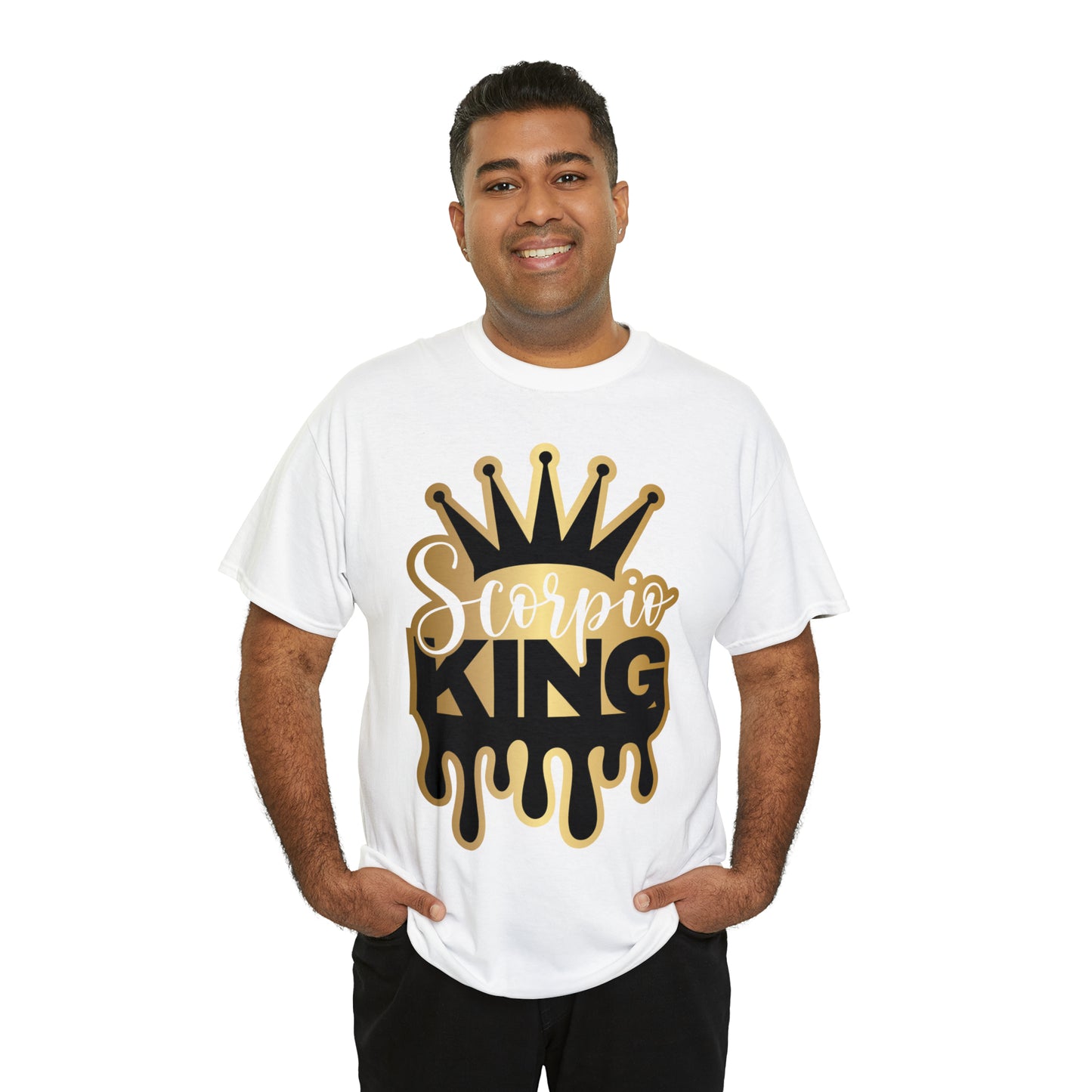 Scorpio King DTF Print Unisex Heavy Cotton Tee