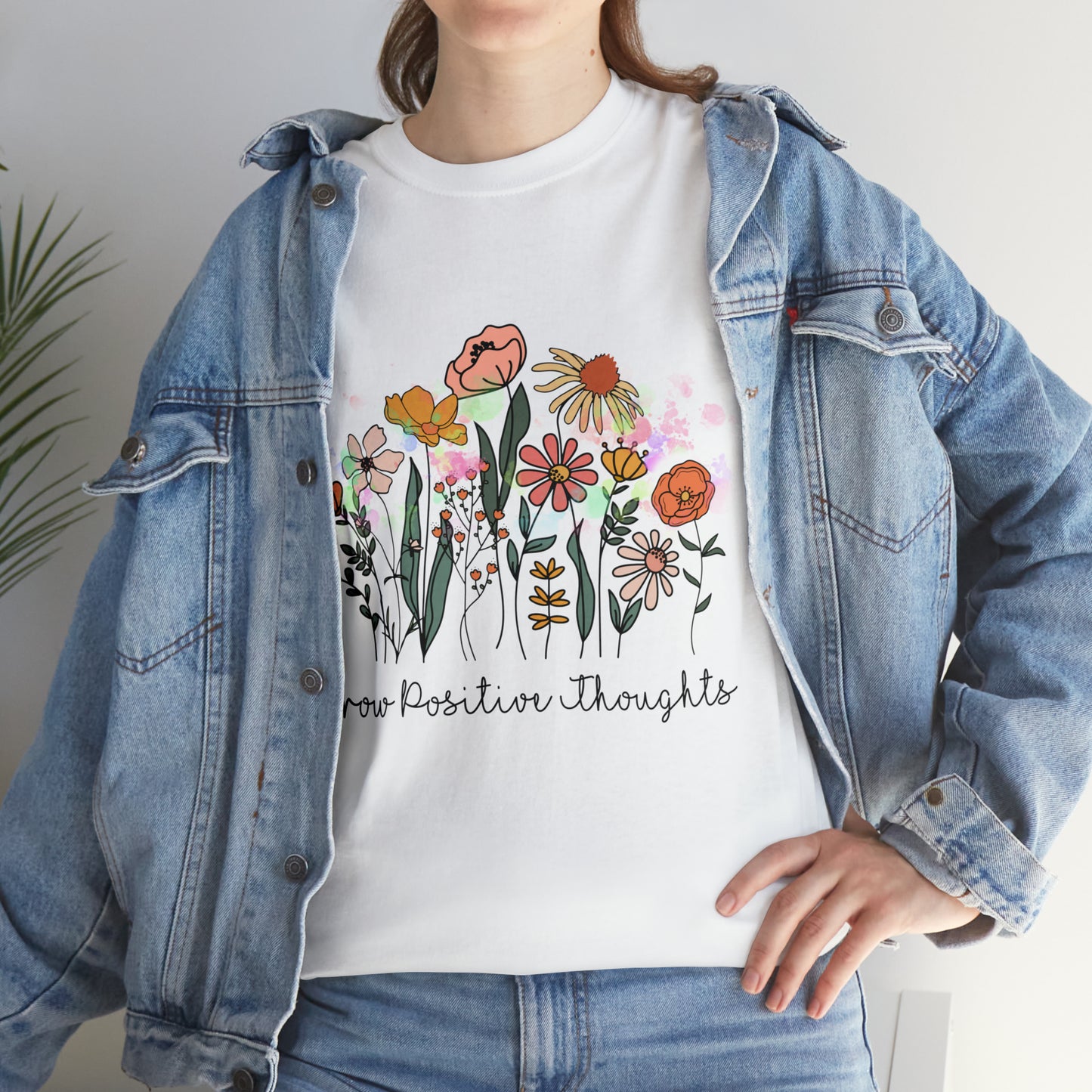 Grow Positive Thoughts Unisex Heavy Cotton Tee