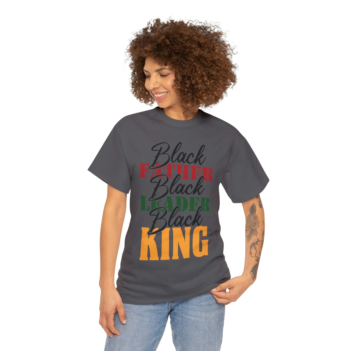 Black Father Script Unisex Heavy Cotton Tee