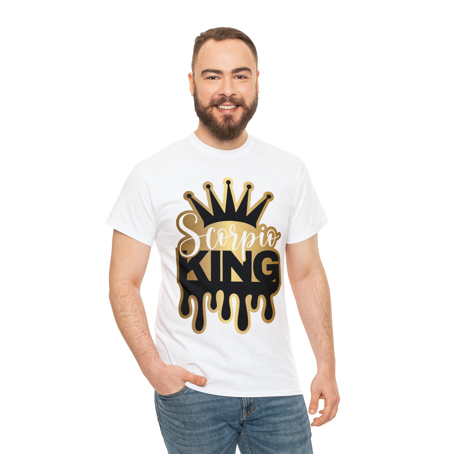 Scorpio King (Vinyl Cut-Specialty Foil) Print Unisex Heavy Cotton Tee