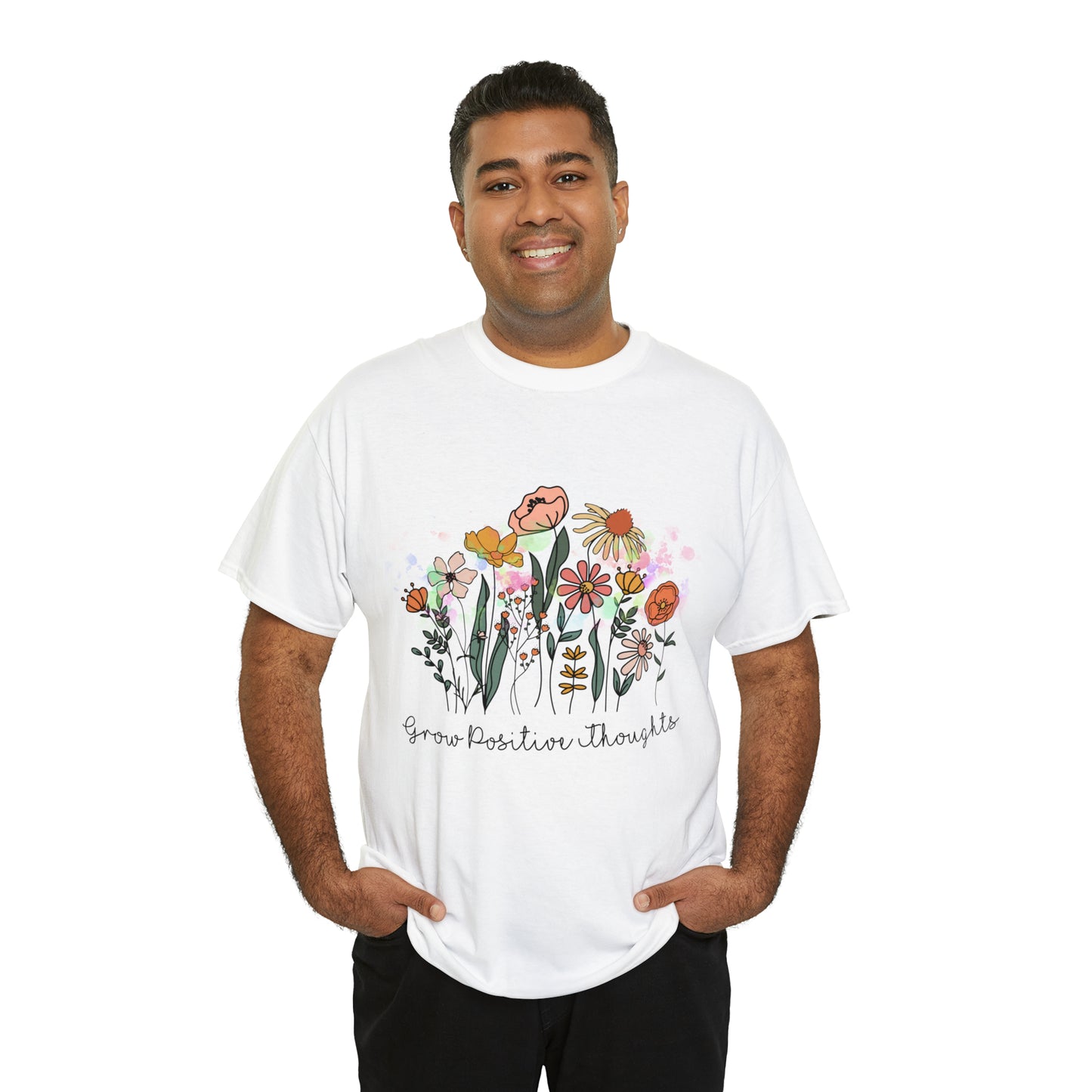 Grow Positive Thoughts Unisex Heavy Cotton Tee