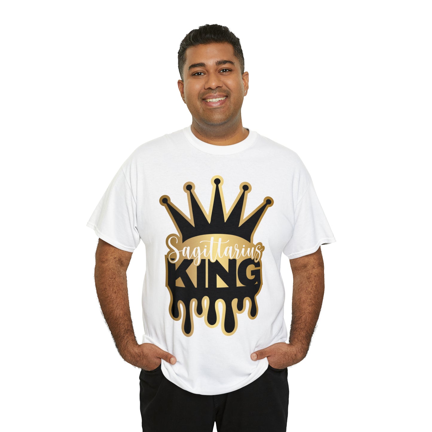 Sagittarius King DTF Print Unisex Heavy Cotton Tee