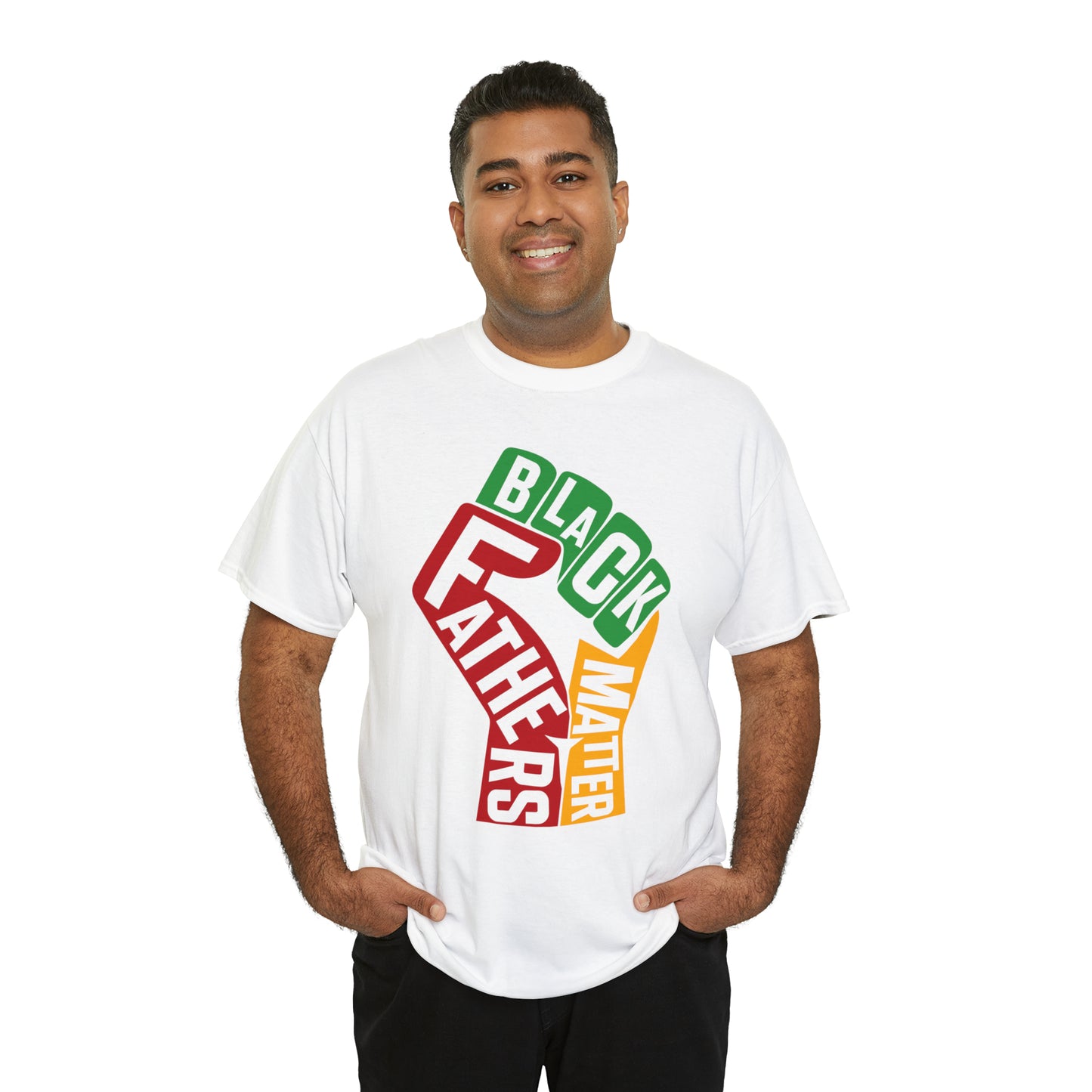 Black Fathers DTF Print Unisex Heavy Cotton Tee