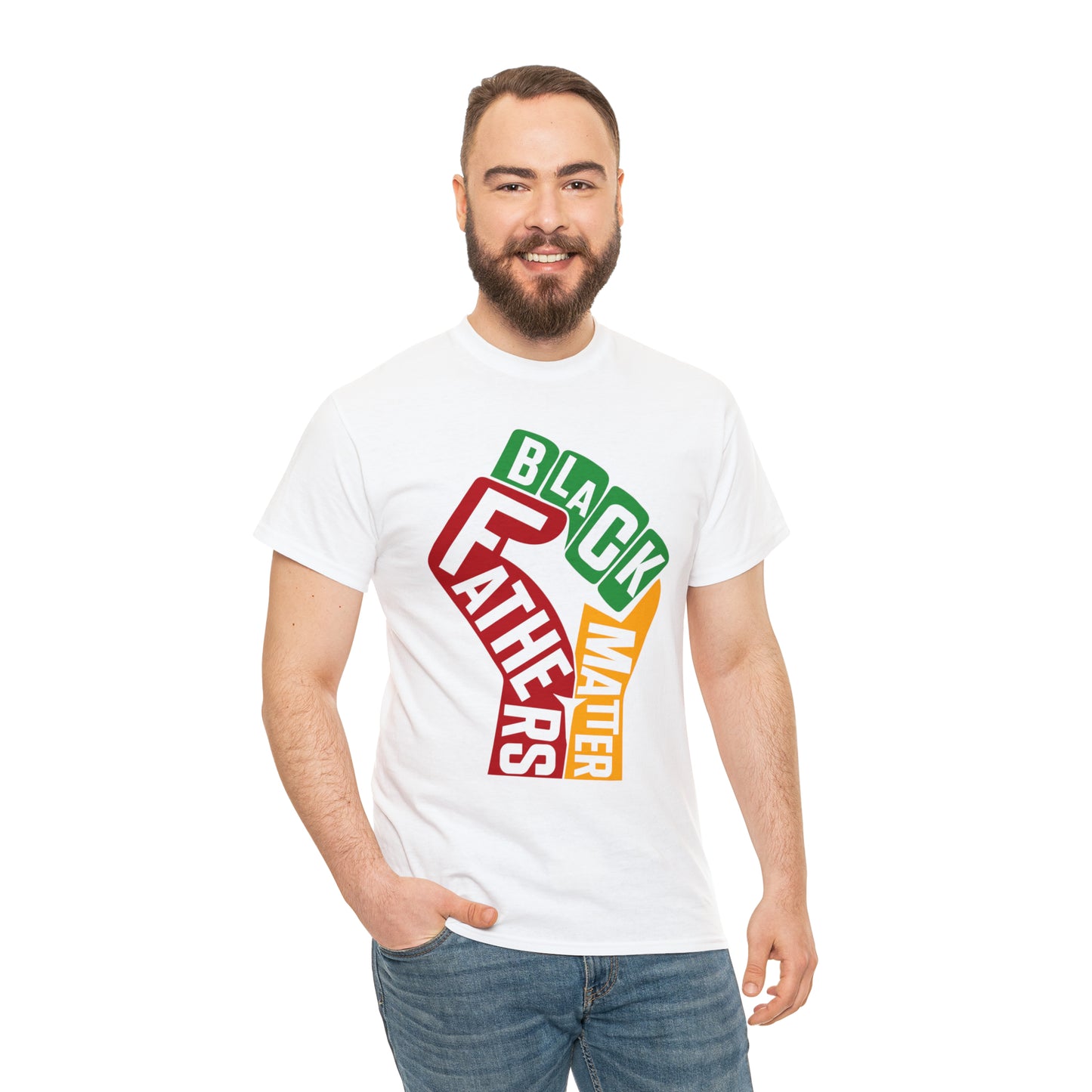 Black Fathers DTF Print Unisex Heavy Cotton Tee