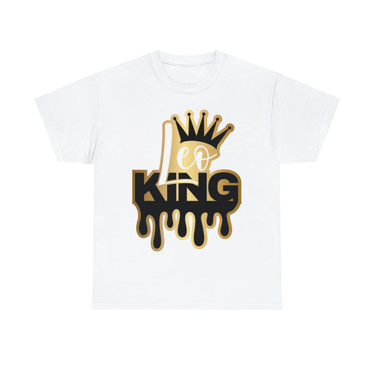 Leo King (Vinyl Cut-Specialty Foil) Print Unisex Heavy Cotton Tee