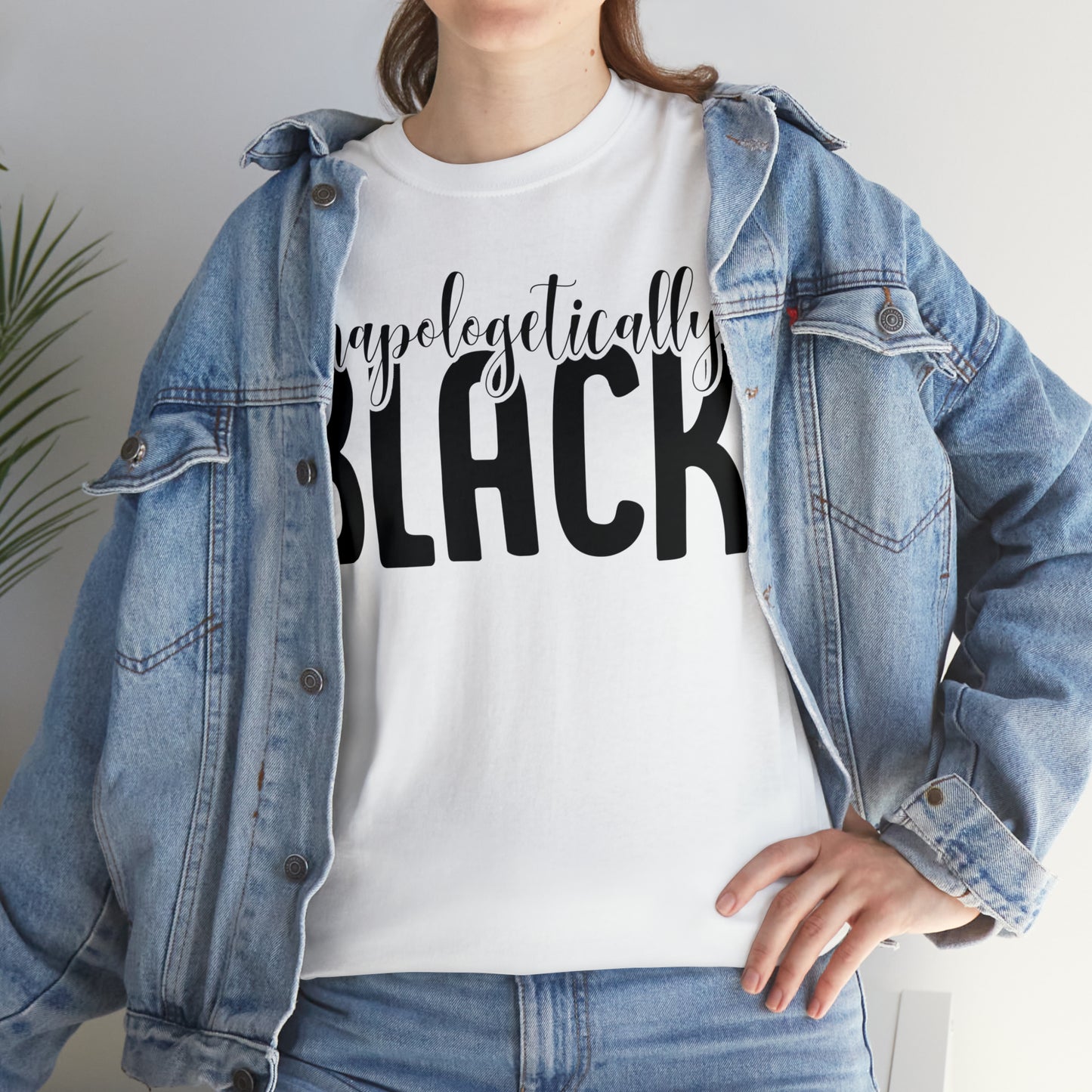 Unapologetically Black (Vinyl Cut-1 color) Unisex Heavy Cotton Tee