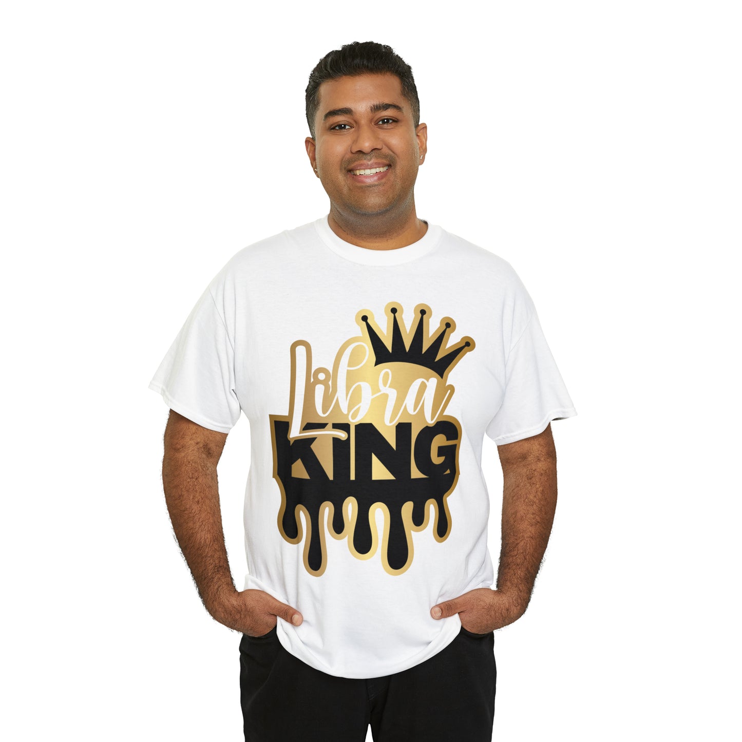 Libra King DTF Print Unisex Heavy Cotton Tee
