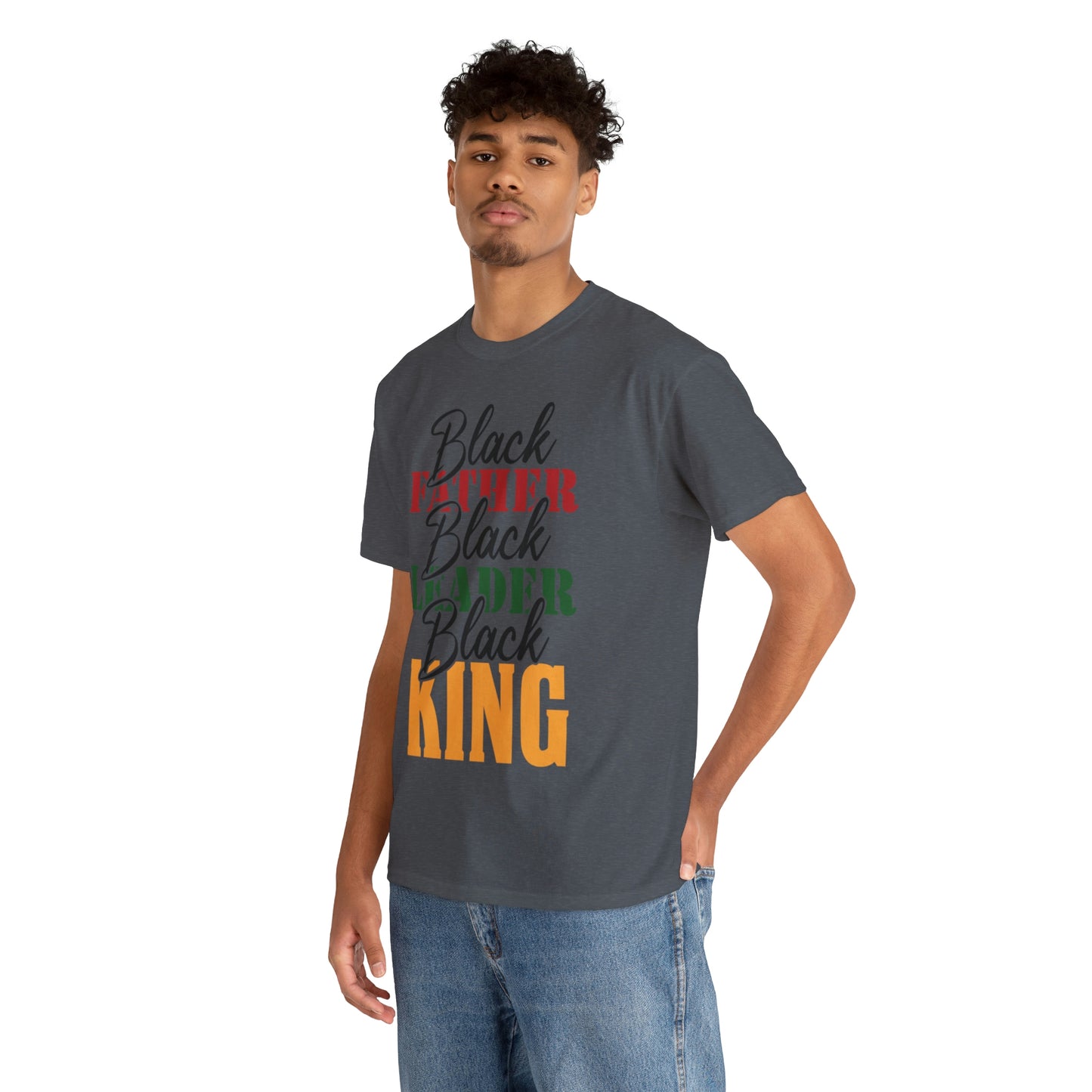 Black Father Script Unisex Heavy Cotton Tee