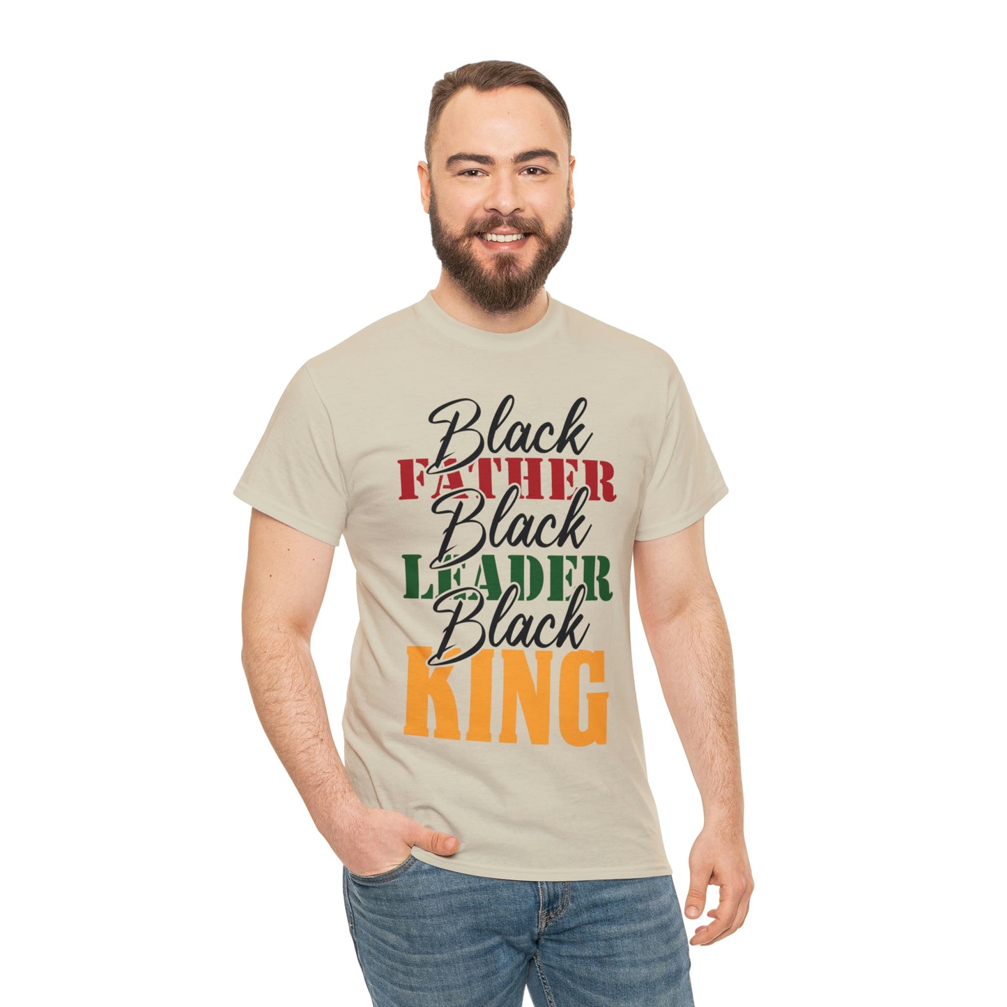 Black Father Script Unisex Heavy Cotton Tee