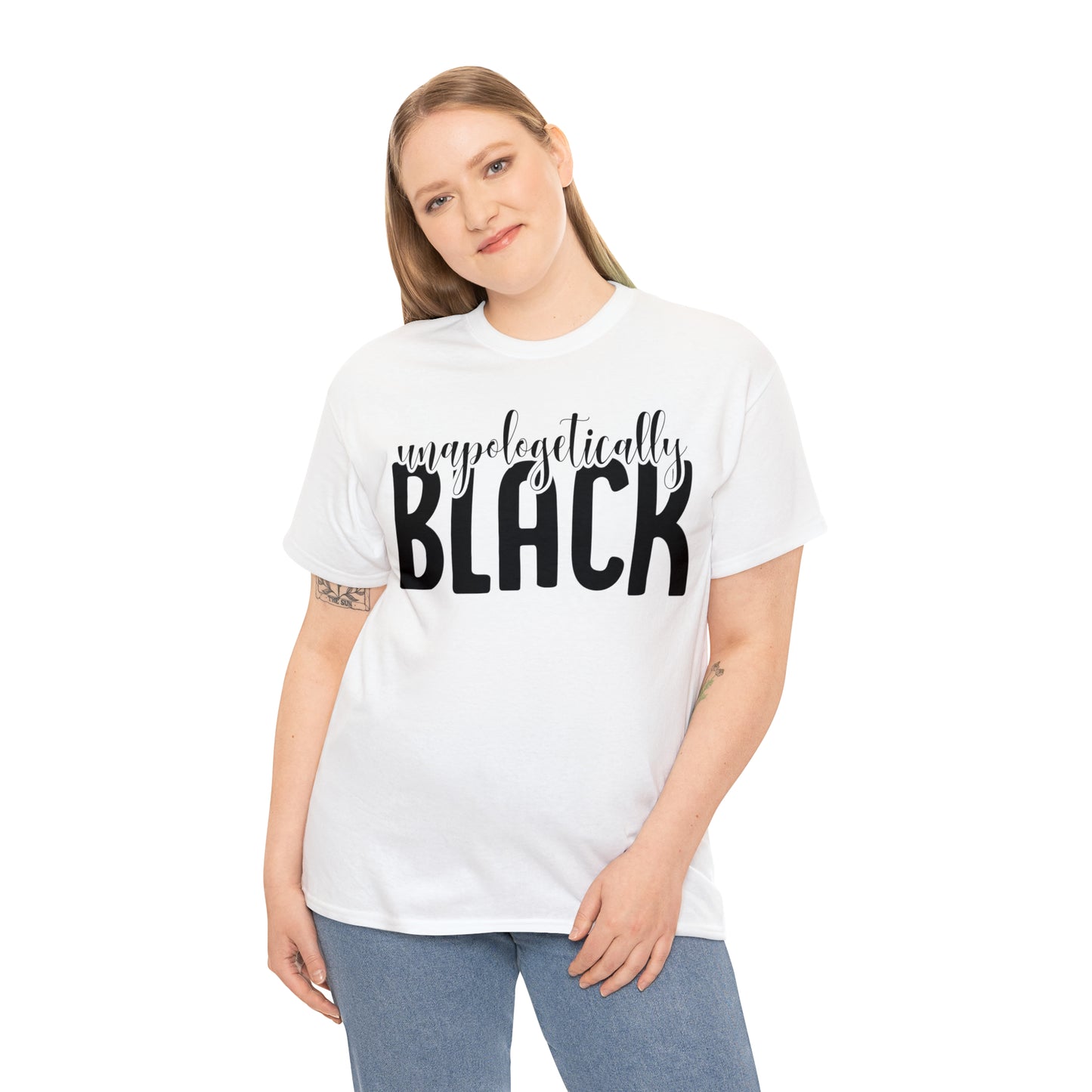 Unapologetically Black (Vinyl Cut-1 color) Unisex Heavy Cotton Tee
