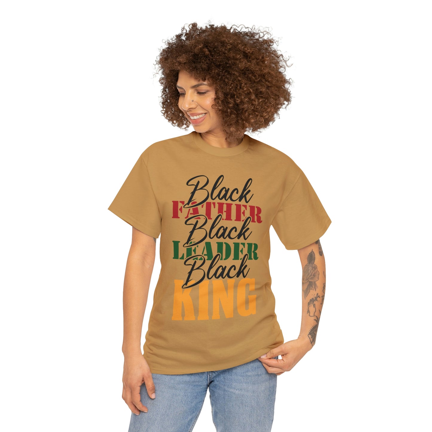 Black Father Script Unisex Heavy Cotton Tee