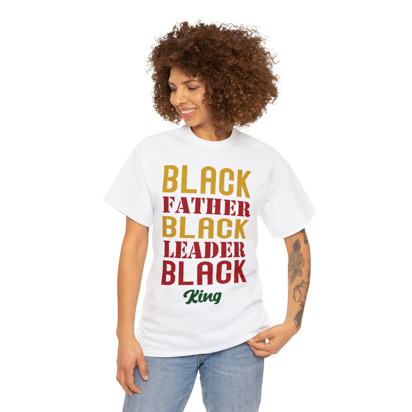Black King DTF Print Unisex Heavy Cotton Tee
