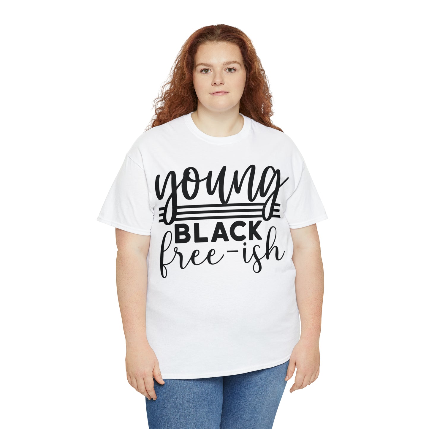 Young (Vinyl Cut-1 color) Unisex Heavy Cotton Tee