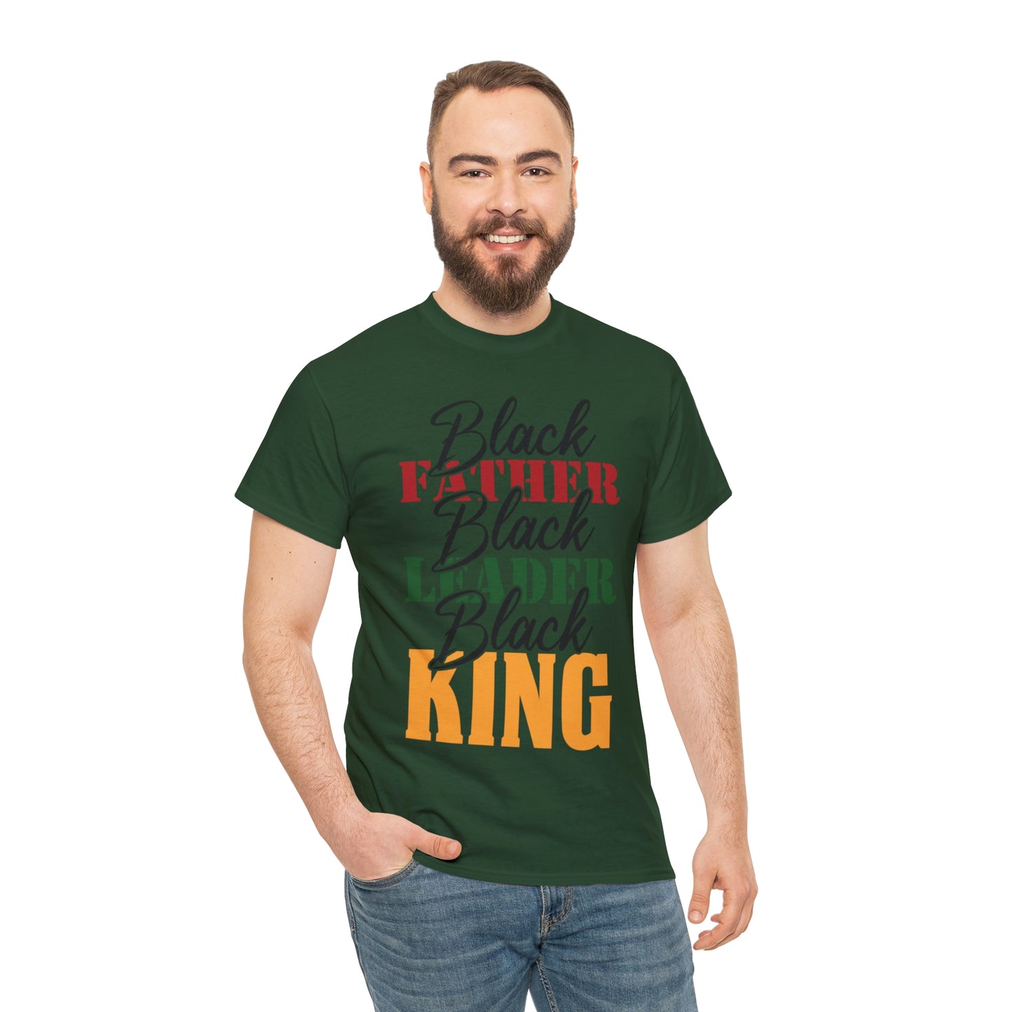 Black Father Script Unisex Heavy Cotton Tee