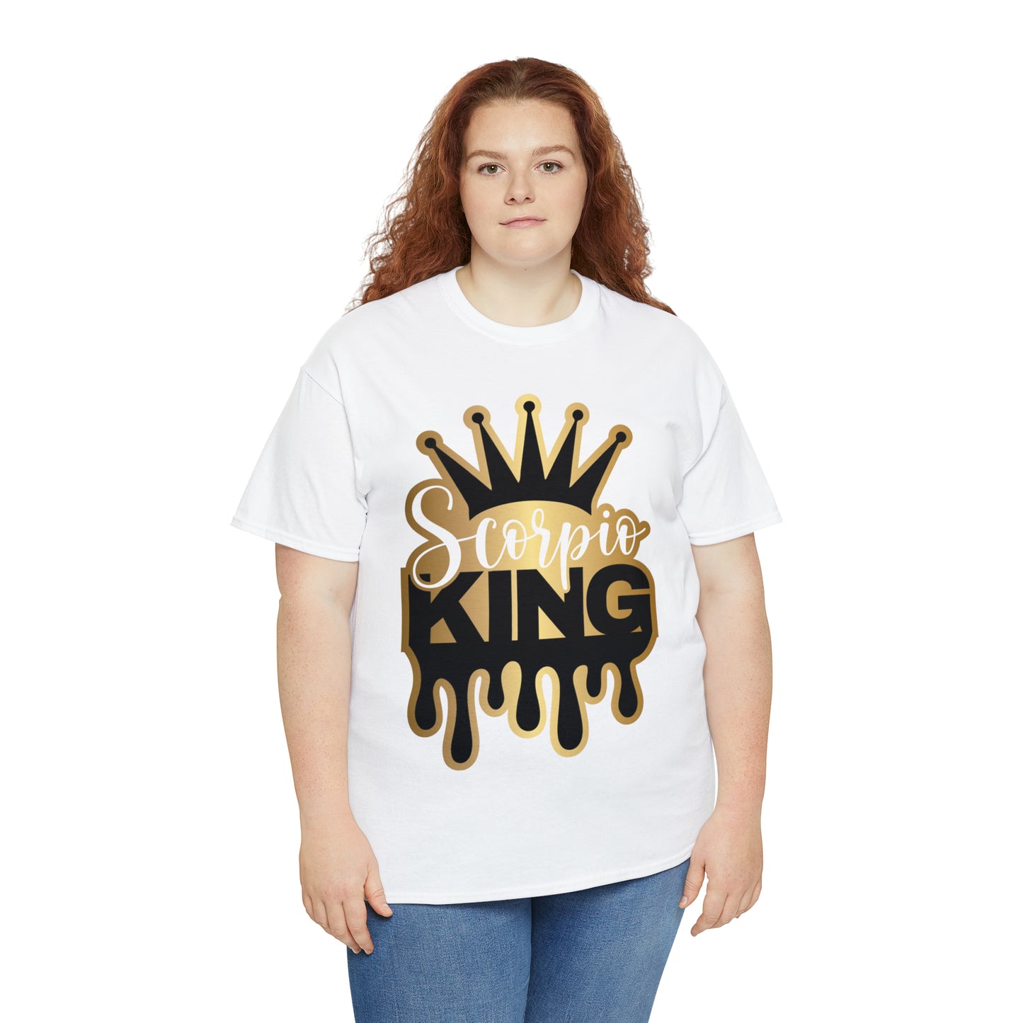 Scorpio King DTF Print Unisex Heavy Cotton Tee