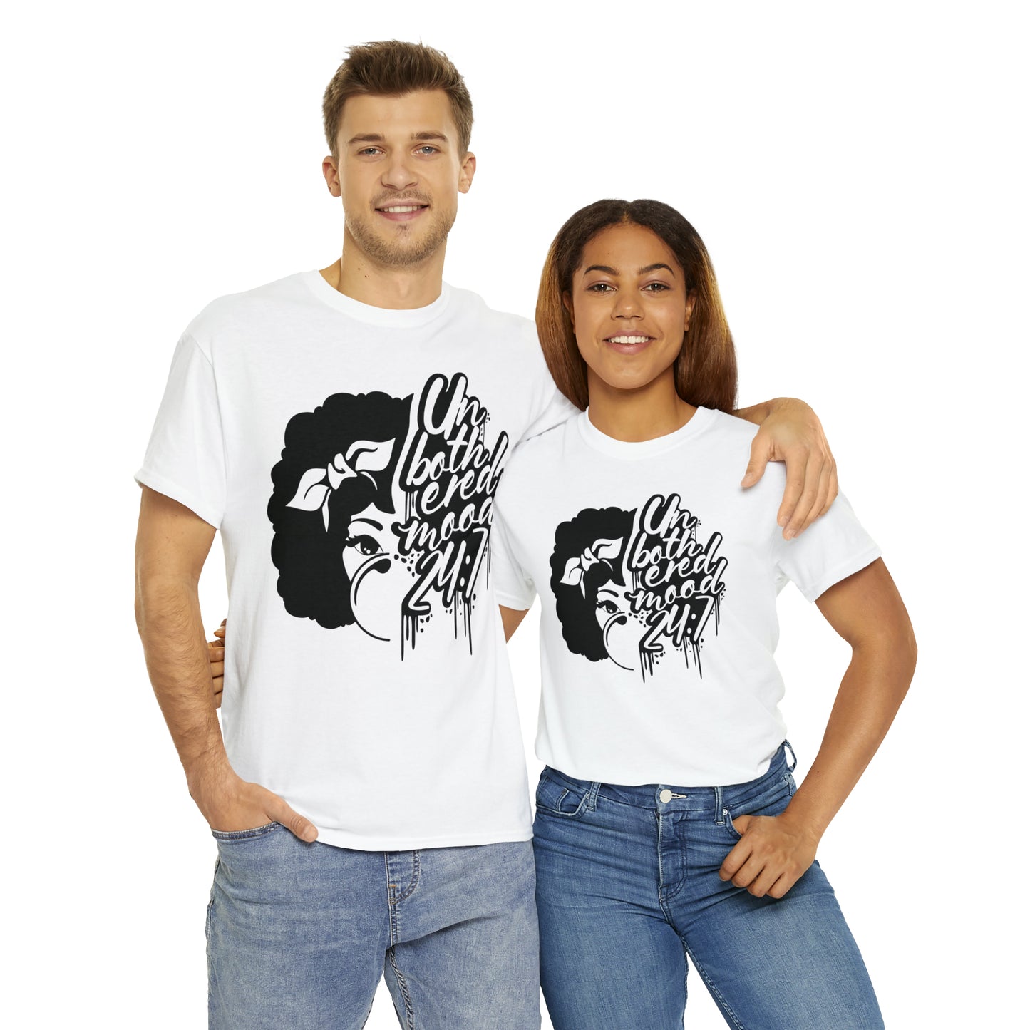 Unbothered (Vinyl Cut-1 color) Unisex Heavy Cotton Tee