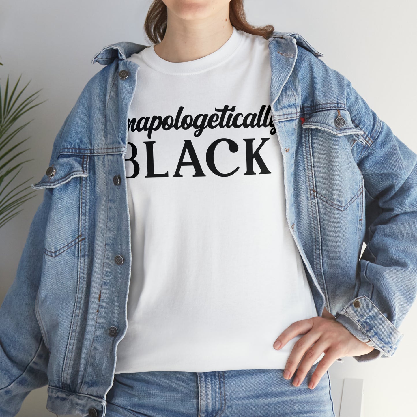 Black (Vinyl Cut-1 Color) Unisex Heavy Cotton Tee